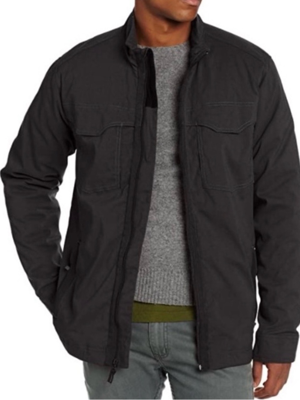 prAna Ogden Jacket Charcoal Gray Insulated Full Zip Zion Stretch Men's Small